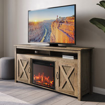 Honey oak tv stand deals with fireplace